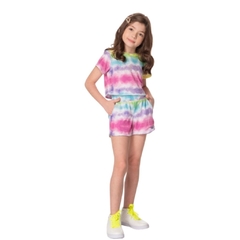 Conjunto Infantil Feminino Tie Dye Multicolor - Marca Mylu - Frente