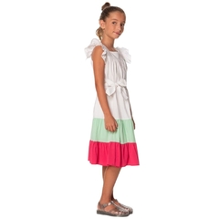 Vestido Infantil Feminino Amarração Color Block - Marca Mylu - Lateral