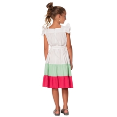 Vestido Infantil Feminino Amarração Color Block - Marca Mylu - Costa