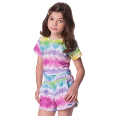 Conjunto Infantil Feminino Tie Dye Multicolor - Marca Mylu - Frente