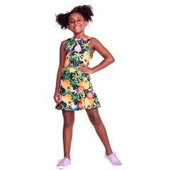 Vestido Infantil Feminino Lual Fundo Preto - Marca Precoce - Pose Frente