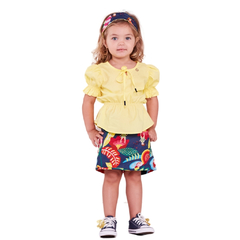 Conjunto Infantil Feminino Flores Espaciais - Marca Precoce