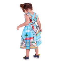 Vestido Infantil Feminino Mini Lojinha - Marca Precoce - Pose Costas