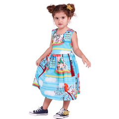 Vestido Infantil Feminino Mini Lojinha - Marca Precoce - Pose Frente