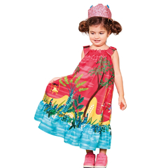 Vestido Infantil Feminino Mini Gangorra - Marca Precoce - Pose Mão na Saia