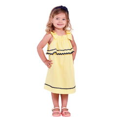 Vestido Infantil Feminino Gales Amarelo - Marca Precoce - Pose
