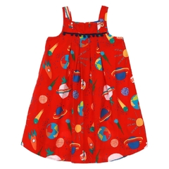 Vestido Infantil Feminino Mini Planeta - Marca Precoce - Frente