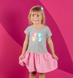 Vestido Infantil Feminino Lhama Malha - Marca Alphabeto - Pose