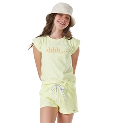 Short Juvenil Feminino Candy Colors Verde - Marca LLICCE - Detalhe