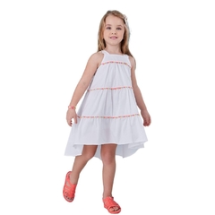 Vestido Infantil Feminino Galles Branco - Marca Precoce - Pose