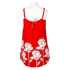 Vestido Infantil Feminino Vermelho Floral Bordado - Marca Precoce - Costas