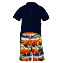 Conjunto Infantil Masculino Pássaros Tropicais - Marca Precoce - Frente