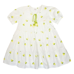 Vestido Infantil Feminino Branco Limãozinho Siciliano Precoce