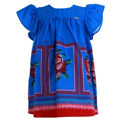 Vestido Infantil Feminino Rosas Bordadas Precoce