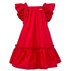 Vestido Infantil Feminino Gales Vermelho - Marca Precoce - Frente