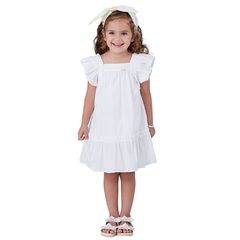 Vestido Infantil Feminino Gales Branco - Marca Precoce - Pose Frente
