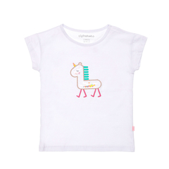 Camiseta Infantil Feminina Unicórnio Sparkle Frente - Marca Alphabeto