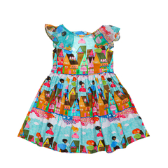 Vestido Infantil Feminino Passeio Secreto - Marca Aphabeto - Modelo 