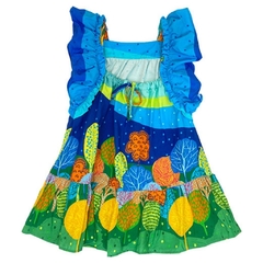 Vestido Infantil Feminino Barrado Floresta Precoce - comprar online