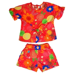 Conjunto Infantil Feminino Flores do Outono Precoce