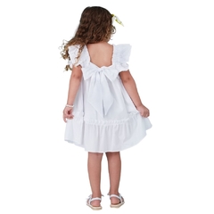 Vestido Infantil Feminino Gales Branco - Marca Precoce - Pose Costas
