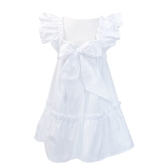 Vestido Infantil Feminino Gales Branco - Marca Precoce - Costas