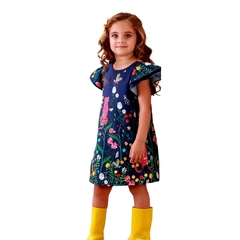 Vestido Infantil Feminino Jardim Bordado Precoce - comprar online