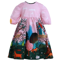 Vestido Infantil Feminino Casinha na Árvore Precoce