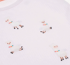 Camiseta Infantil Feminina Lhama - Marca Alphabeto - Detalhe