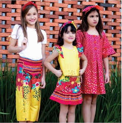 Conjunto Infantil Feminino Cropped Amarelo - comprar online