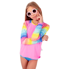 Conjunto de Proteção UV Infantil Feminino Tie Dye Pôr do Sol Cecí