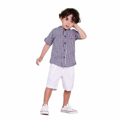 Conjunto Infantil Masculino Mini Xadrez Liso Precoce