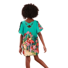 Vestido Infantil Feminino Decote Costas Caminho Encantado Precoce - Malinha Divertida | Moda Infantil - Roupas para meninos e meninas. 