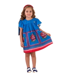 Vestido Infantil Feminino Rosas Bordadas Precoce - comprar online