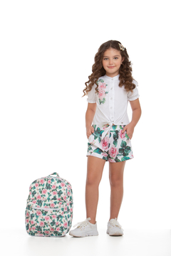 Conjunto Infantil Feminino Camisa Rosas - Marca Luluzinha - Pose