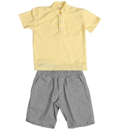 Conjunto Infantil Masculino Camisa Polo e Bermuda - Marca Precoce - Frente