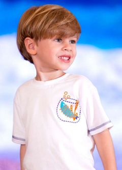 Conjunto Infantil Masculino Fundo do Mar Laranja - Marca Precoce - Detalhe