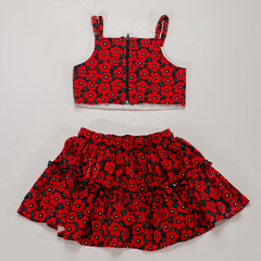 Conjunto Infantil Feminino Cropped Flor Minimalista - Marca Mylu - Costas