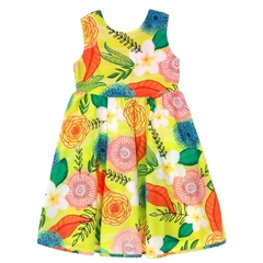 Vestido Infantil Feminino Aquarela das Flores - Marca Precoce - Frente