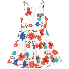 Vestido Infantil Feminino Flores Bordadas - Marca Precoce - Frente