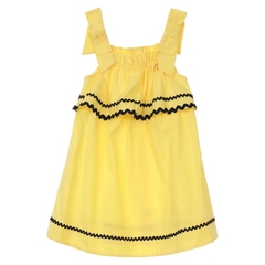 Vestido Infantil Feminino Gales Amarelo - Marca Precoce - Frente