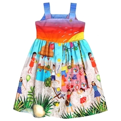 Vestido Infantil Feminino Mini Festa na Praia - Marca Precoce - Frente