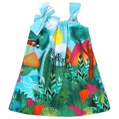  Vestido Infantil Feminino Mini Jardim do Mar - Marca Precoce - Frente