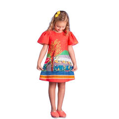 Look do Vestido Infantil Feminino Trapézio Bike - Marca Precoce