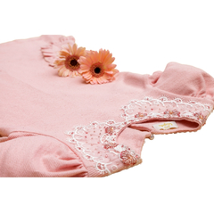 Vestido Infantil Feminino Romântico Rosé - Marca Luluzinha - Gola