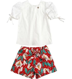 Conjunto Infantil Feminino Copo de Leite - Marca Precoce - Frente