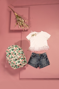 Conjunto Infantil Feminino Cream Flower - Marca Luluzinha - Conjunto