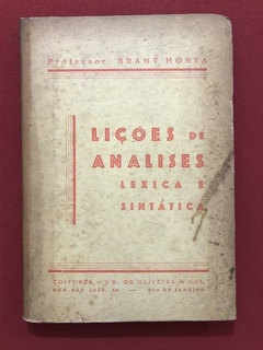 Livro - Lições De Análises Lexica E Sintática - Brant Horta