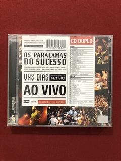 CD Duplo - Paralamas Do Sucesso- Uns Dias- Ao Vivo- Seminovo