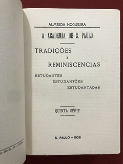 Livro - Tradições E Reminiscencias - 5 Volumes - Almeida Nogueira - 1908 na internet